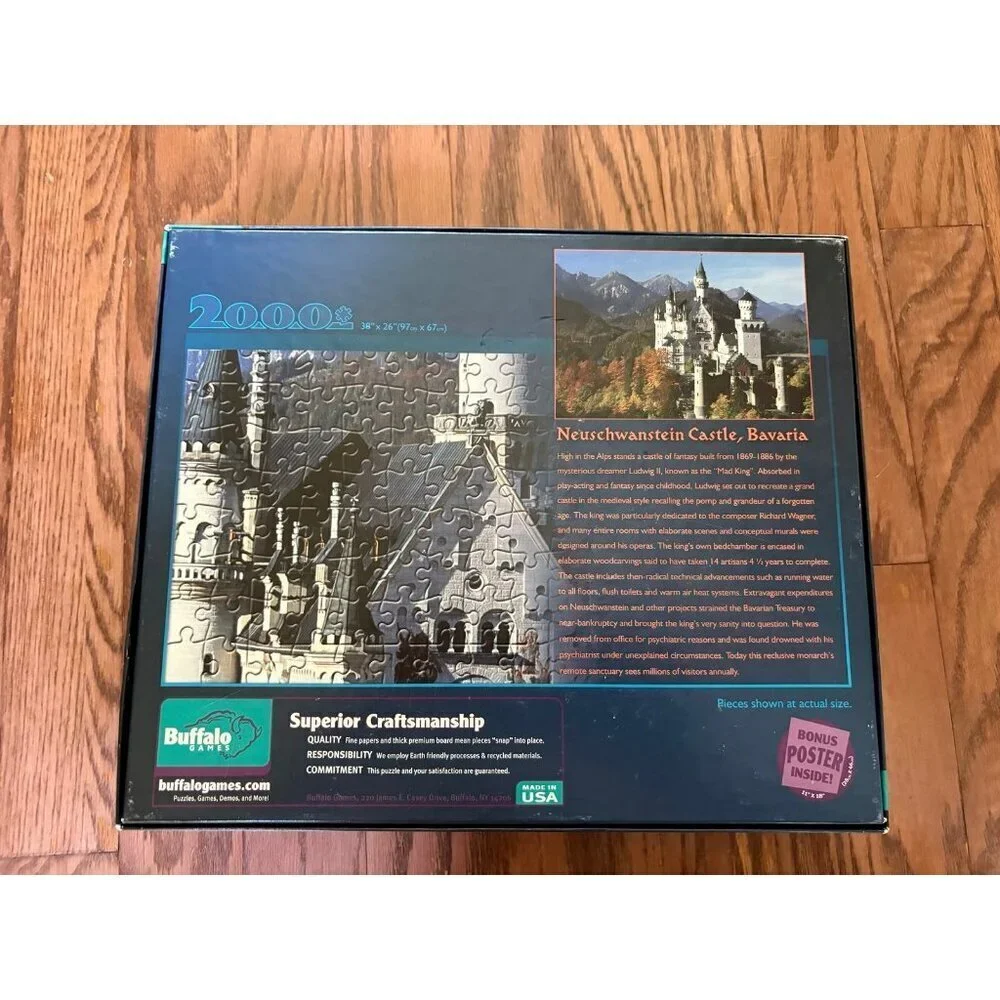 Puzzle Buffalo Neuschwanstein Castle Bavaria NWT 2000 Piece